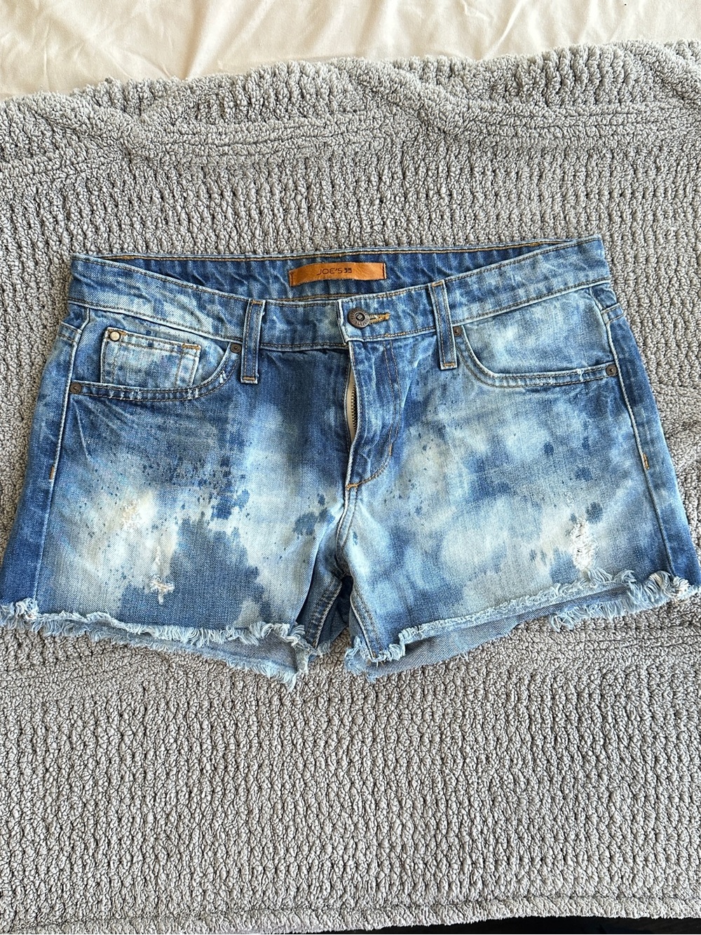 Joe's Jeans Blue Washed Distressed Denim Shorts